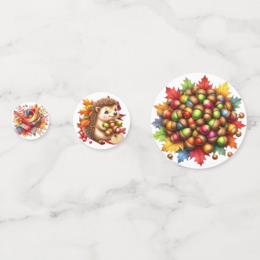 FARBHAFTE FALL-AUTUMN-THEMED-SZENEN KONFETTI (Vorderseiten)