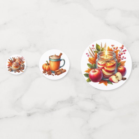 FARBHAFTE FALL-AUTUMN-THEMED-SZENEN KONFETTI (Rückseiten)