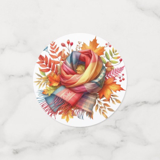 FARBHAFTE FALL-AUTUMN-THEMED-SZENEN KONFETTI (Klein Vorderseite)