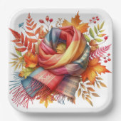 FARBHAFTE FALL-AUTUMN-THEMED-SZENEN PAPPTELLER (Vorderseite)