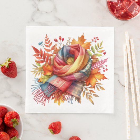 FARBHAFTE FALL-AUTUMN-THEMED-SZENEN SERVIETTE (Beispiel)