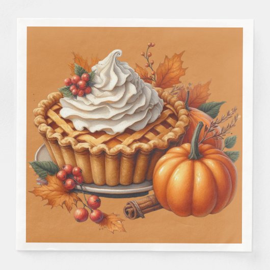 FARBHAFTE FALL-AUTUMN-THEMED-SZENEN SERVIETTE (Vorderseite)