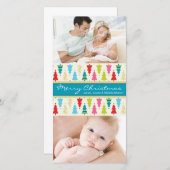 FARBHAFTE FERIENWOHNUNG FOTOKARTE: patternedxmastr Feiertagskarte (Vorne/Hinten)