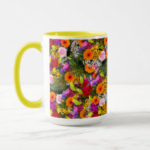 FARBHAFTE, FLORALLE KAFFEE-TASSE