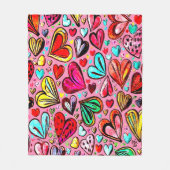 FARBHAFTE FUNKHERZ-PATTERN VALENTINE FLEECEDECKE (Vorderseite)