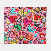 FARBHAFTE FUNKHERZ-PATTERN VALENTINE FLEECEDECKE (Vorderseite (Horizontal))