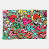 FARBHAFTE FUNKTION HERZEN-DESIGN VALENTINE GESCHIRRTUCH (Horizontal)