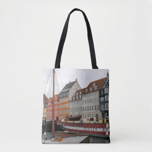 FARBHAFTE GEBÄUDE NEBEN DEM FLUSS TASCHE (Vorderseite)