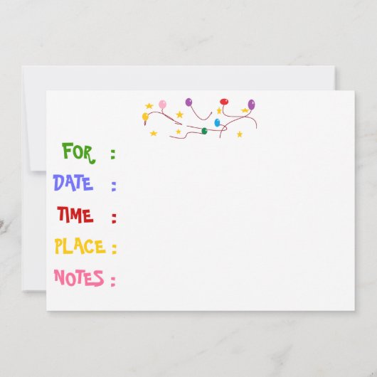 FARBHAFTE GEFÄHRDETE PARTEINVITATION EINLADUNG (Rückseite)