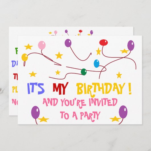 FARBHAFTE GEFÄHRDETE PARTEINVITATION EINLADUNG (Vorne/Hinten)