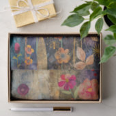 FARBHAFTE GEMISCHTE MEDIA FLORAL COLLAGE DECOUPAGE SEIDENPAPIER (Geschenk)