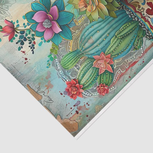 FARBHAFTE GRUPPE VON BLUMENERFOLGEN DECOUPAGE SEIDENPAPIER (Ausschnitt)