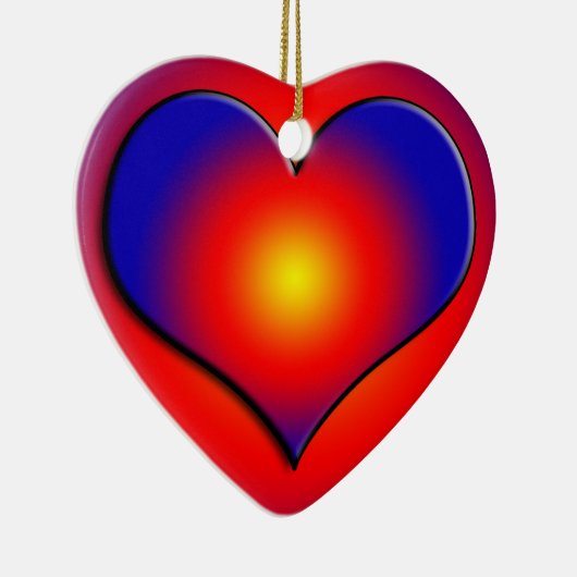 FARBHAFTE HERZEN KERAMIKORNAMENT (Rechts)