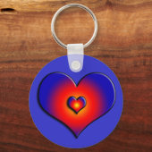 FARBHAFTE HERZEN, rot-blau Schlüsselanhänger (Vorderseite)
