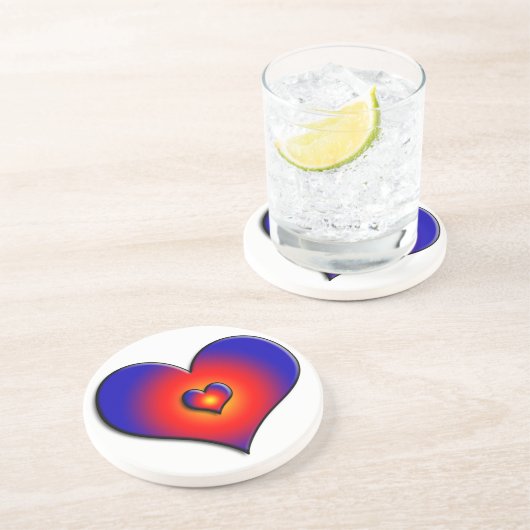 FARBHAFTE HERZEN SANDSTEIN UNTERSETZER (Seite)