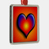 FARBHAFTE HERZEN SILBERNES ORNAMENT (Rechts)