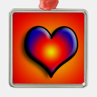 FARBHAFTE HERZEN SILBERNES ORNAMENT