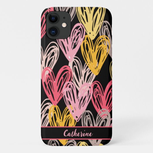 FARBHAFTE HERZEN VALENTINE'S DAY PATTERN Case-Mate iPhone HÜLLE (Rückseite)