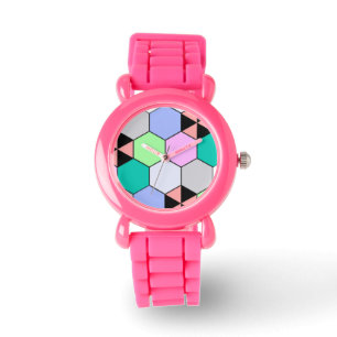 FARBHAFTE HEXAGON-FORMEN ARMBANDUHR