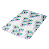 FARBHAFTE HEXAGON-FORMEN BADEMATTE (Schrägansicht)