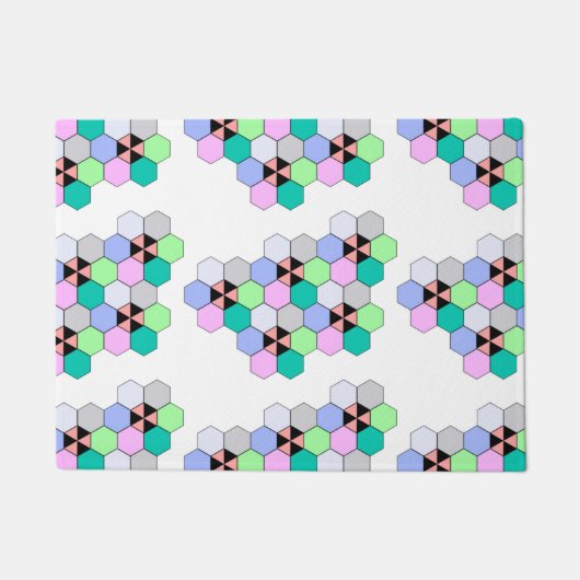 FARBHAFTE HEXAGON-FORMEN FUßMATTE (Vorderseite)