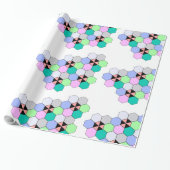 FARBHAFTE HEXAGON-FORMEN GESCHENKPAPIER (Ungerollt)