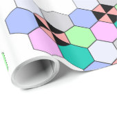 FARBHAFTE HEXAGON-FORMEN GESCHENKPAPIER (Rolleneckpunkt)