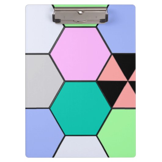 FARBHAFTE HEXAGON-FORMEN KLEMMBRETT (Vorderseite)