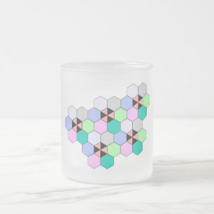 FARBHAFTE HEXAGON-FORMEN MATTGLASTASSE