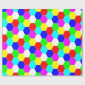 FARBHAFTE HEXAGONS GESCHENKPAPIER (Flach)
