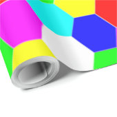 FARBHAFTE HEXAGONS GESCHENKPAPIER (Rolleneckpunkt)