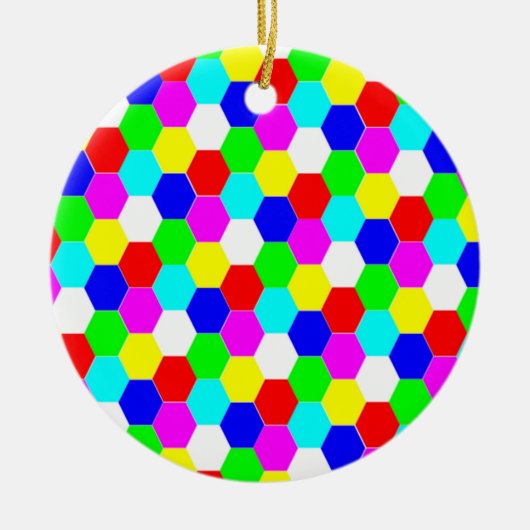 FARBHAFTE HEXAGONS KERAMIK ORNAMENT (Vorne)