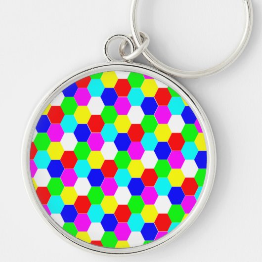 FARBHAFTE HEXAGONS SCHLÜSSELANHÄNGER (Vorne)