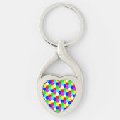 FARBHAFTE HEXAGONS SCHLÜSSELANHÄNGER (Vorderseite)