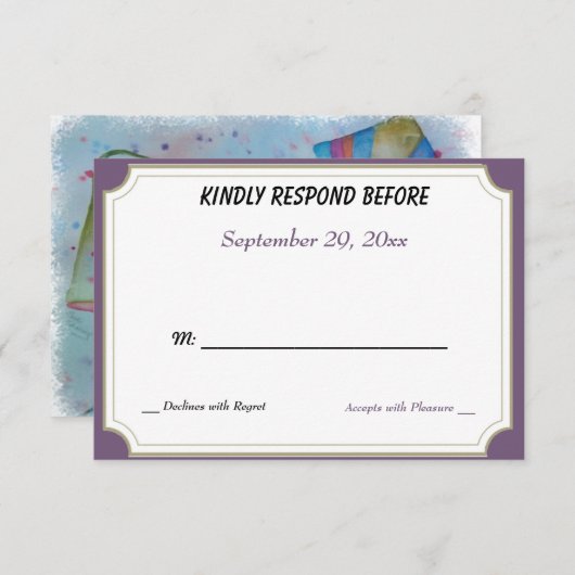 FARBHAFTE HOCHFLYING KITES UAWG RSVP KARTE (Vorne/Hinten)