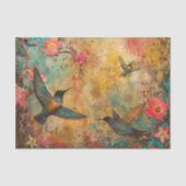 FARBHAFTE HUMMINGBIRDS GEMISCHTE MEDIENDEKOUPATION SEIDENPAPIER (Vorderseite)