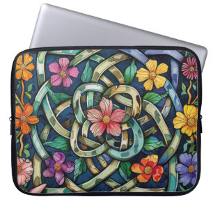 FARBHAFTE IRISCHE KNOTEN UND BLUME LAPTOPSCHUTZHÜLLE