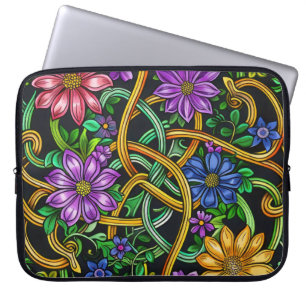 FARBHAFTE IRISCHE KNOTEN UND BLUME LAPTOPSCHUTZHÜLLE