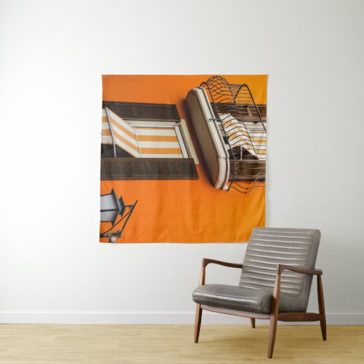 FARBHAFTE ITALIENISCHE FASSADE UND FENSTER WANDTEPPICH (Beispiel (Horizontal))