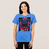 FARBHAFTE KATZE UND BLUME Tri-Blend SHIRT (Vorderseite voll)