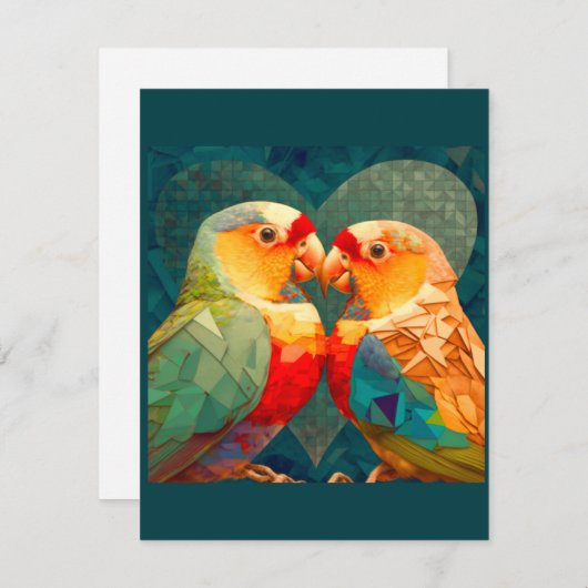 FARBHAFTE LIEBE, NIEDLICHE LIEBE MITTEILUNGSKARTE (Vorne/Hinten)