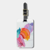 FARBHAFTE MÄDCHEN HATTEN PERSONALISIERTES GEPÄCKTA GEPÄCKANHÄNGER (Vorderseite vertikal)