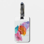 FARBHAFTE MÄDCHEN HATTEN PERSONALISIERTES GEPÄCKTA GEPÄCKANHÄNGER (Rückseite vertikal)