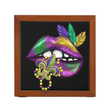 FARBHAFTE MARDI GRAS LIPS UND HERZEN