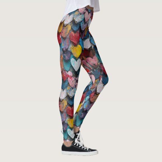 FARBHAFTE MINUTEN UND HERZ LEGGINGS (Rechts)