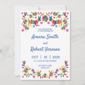 FARBHAFTE OTOMI MEXIKANISCHE EINLADUNG (Vorderseite)