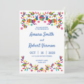 FARBHAFTE OTOMI MEXIKANISCHE EINLADUNG (Stehend Vorderseite)