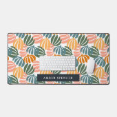 FARBHAFTE RETRO-BLÄTTER GROOVY BOTANICAL Girl Schreibtischunterlage (Tastatur & Maus)