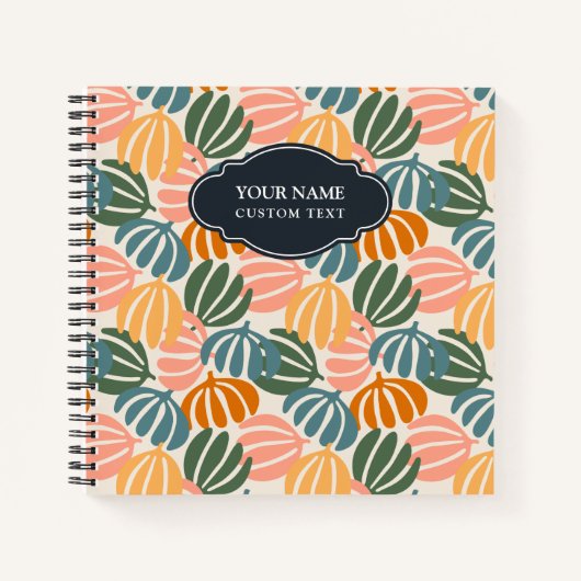 FARBHAFTE RETRO-BLÄTTER GROOVY BOTANICAL NOTIZBLOCK (Vorderseite)