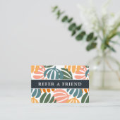 FARBHAFTE RETRO-BLÄTTER GRUPPEN BOTANISCHE REFEREN VISITENKARTE (Stehend Vorderseite)